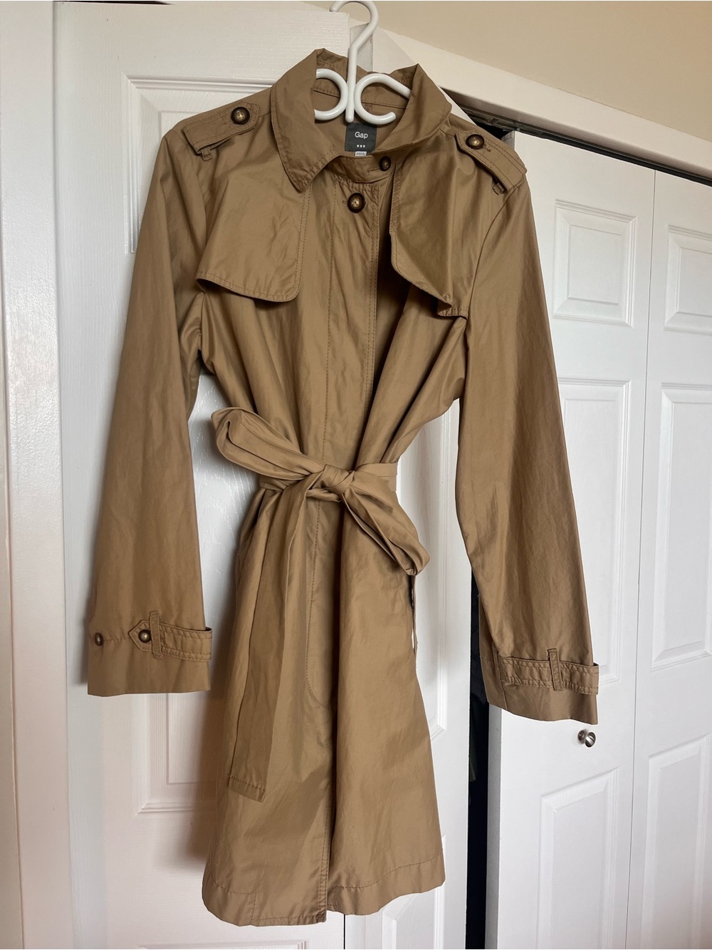 GAP Khaki Trench Coat with Self Tie Belt